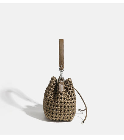 Tote bag woman Bucket bag handbags for women Nylon underarm purse European-style hand-woven bag for women