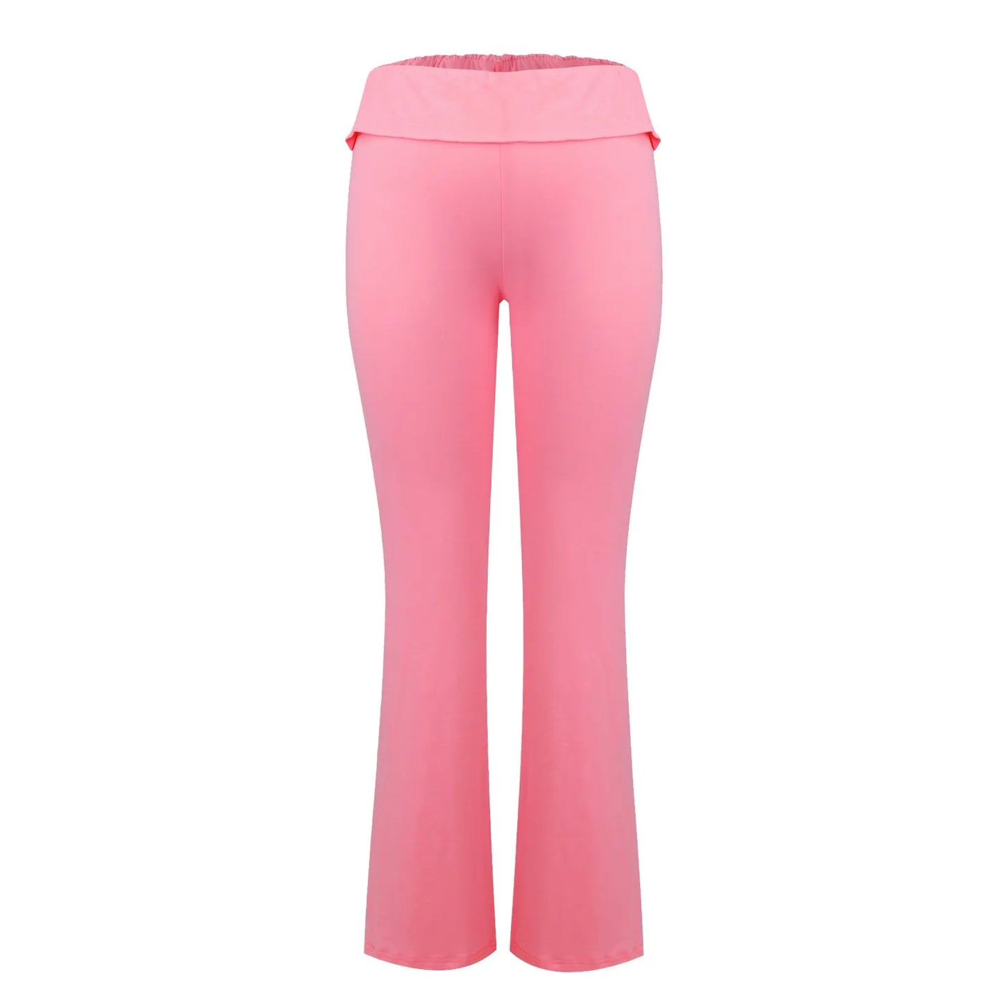 Long Pants Women Fashion Trousers Solid Elastic Leggings Flare Bottoms High Waist Wide Leg Athletic Yoga Bell Pants Summer