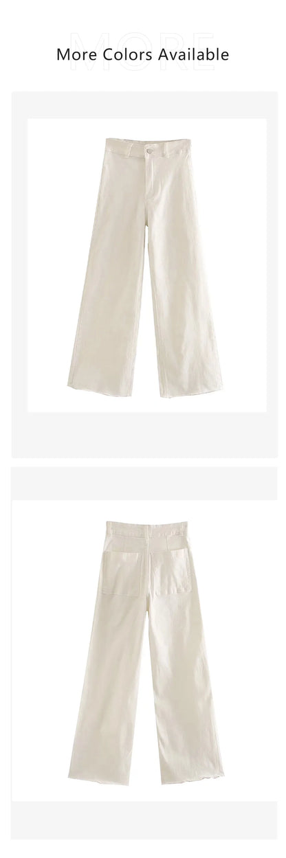 2023 New Women's Wear High Quality Fashion High Waist Straight Slender Wide Leg Jeans