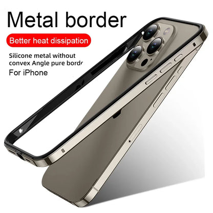 Hybrid Silicone Frame Aluminum Metal Phone Cases For iPhone 16 15 Pro Max 14 13 12 Better Heat Bumper
