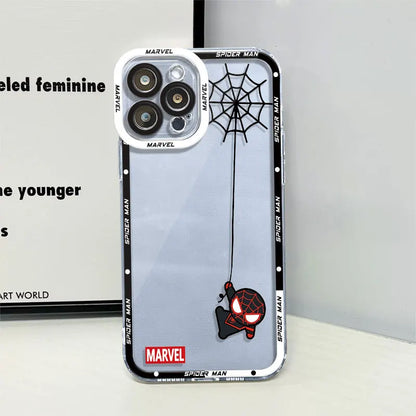 phone Soft case for iphone 11 14 13 cases 15 8 Plus XR 7 12 Pro 6S XS Max Mini X SE funda TPU Coque Spider Web Spiderman Marvel