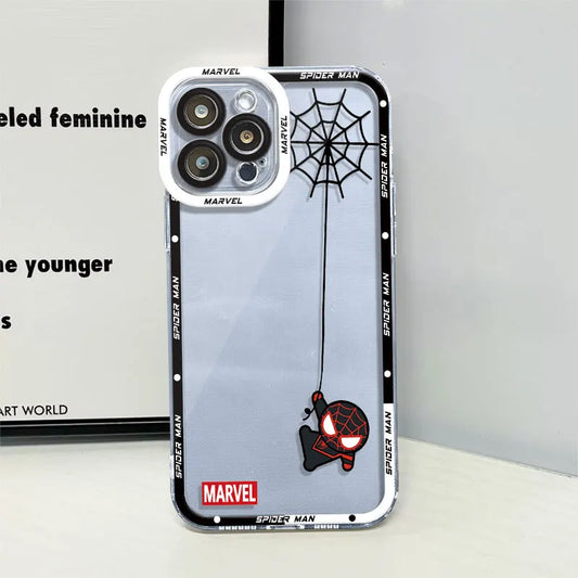 phone Soft case for iphone 11 14 13 cases 15 8 Plus XR 7 12 Pro 6S XS Max Mini X SE funda TPU Coque Spider Web Spiderman Marvel