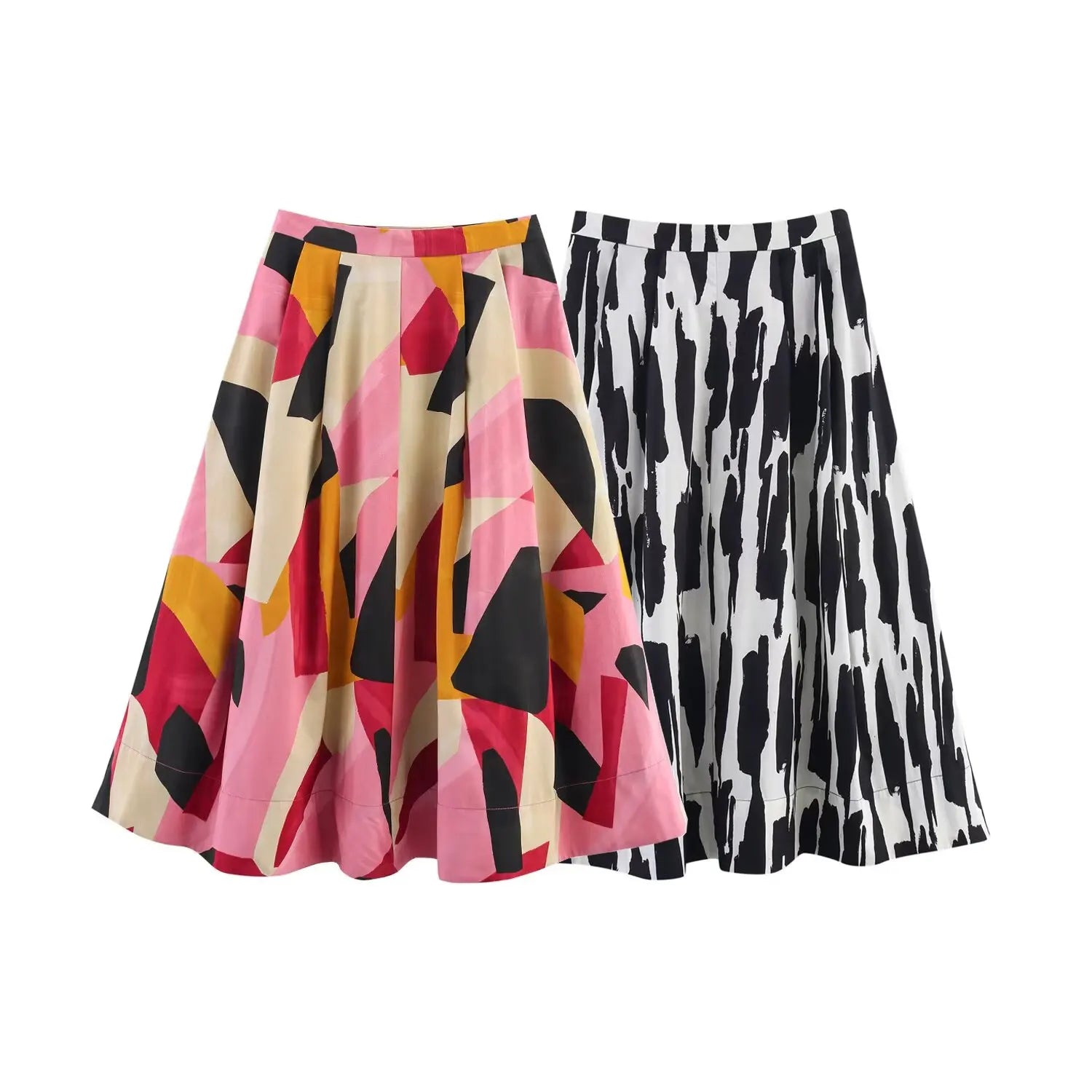 Women's Skirts Summer 2025 New Print Elegant Women's High Waist Skirts Chic Casual Joker Summer Travel Youth Skirts