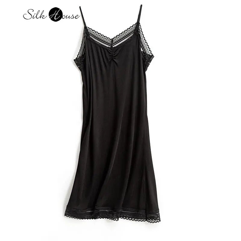 Silk Suspender Skirt Women's Loose LINED SKIRT Summer Large Bottomed Skirt Mulberry Silk Vest Skirt Bottomed