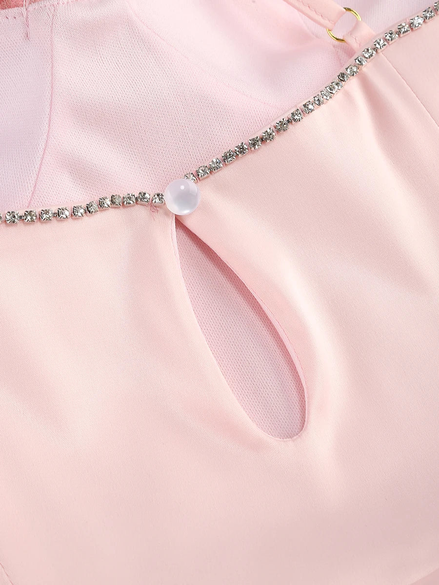 Elegant Party Dresses for Women 2024 Luxury Dress Birthday Outfits Sexy Pink Patwork Evening Gowns Women's Clothes Prom Gown