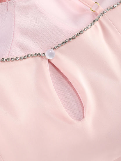 Elegant Party Dresses for Women 2024 Luxury Dress Birthday Outfits Sexy Pink Patwork Evening Gowns Women's Clothes Prom Gown