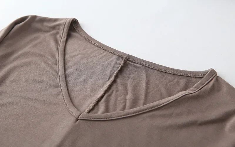 Fashion Tops Tees 2025 Summer T-shirt Women Half-Sleeve Solid Loose Shirt V-neck Oversize Basic Top Shirts for Women Casual