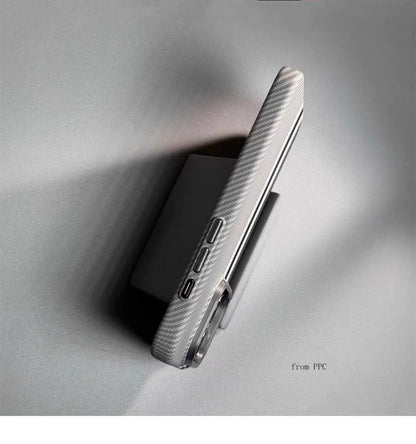 Carbon Fibre Magnetic Phone Case 16 Cover for iPhone 15 14 Pro Max Wireless Charging MagSafe Shell Alloy Camera Ring Armor Funda