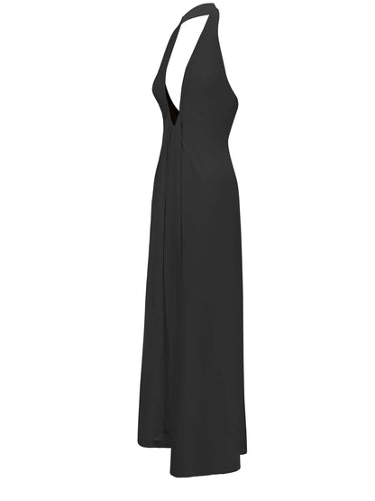 Women's Dresses Summer New Streetwear Fashion Halter Casual Slim Dress Solid Sexy V-Neck Backless Female Party Knitted Dresses