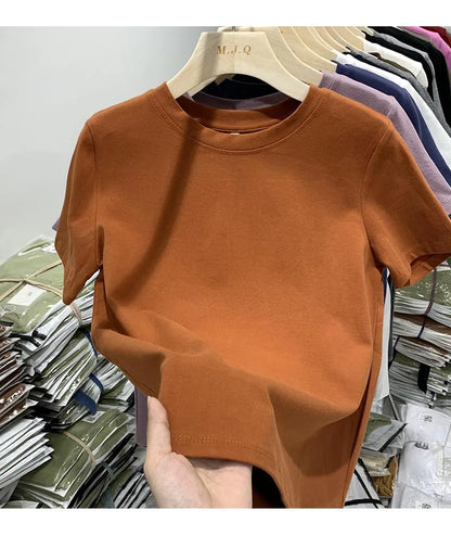 Women T Shirt Girls T-Shirt Woman Clothes Tops  Tshirt Female Short Sleeve Spring Tee Sexy Y2k Top White