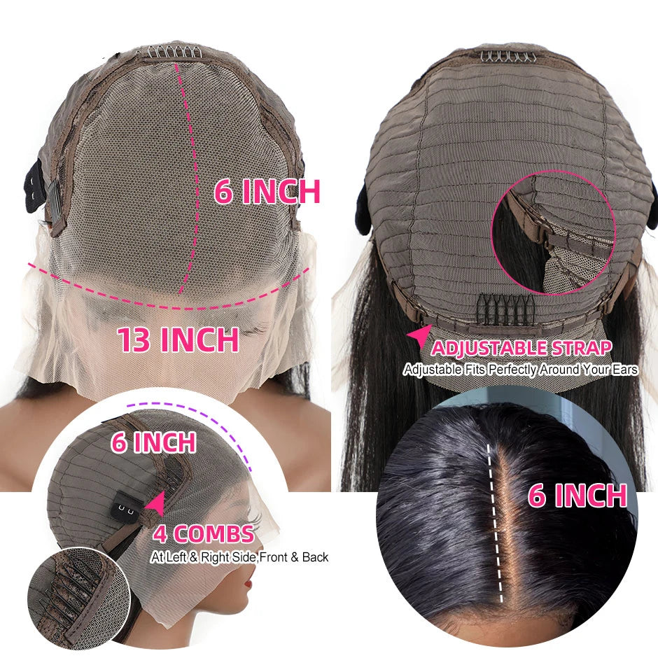 YAWAWE Hair Water Wave 13x6 HD Lace Frontal Wigs Brazilian Wigs 100% Human Hair For Women Deep Curly Wigs preplucked Precut