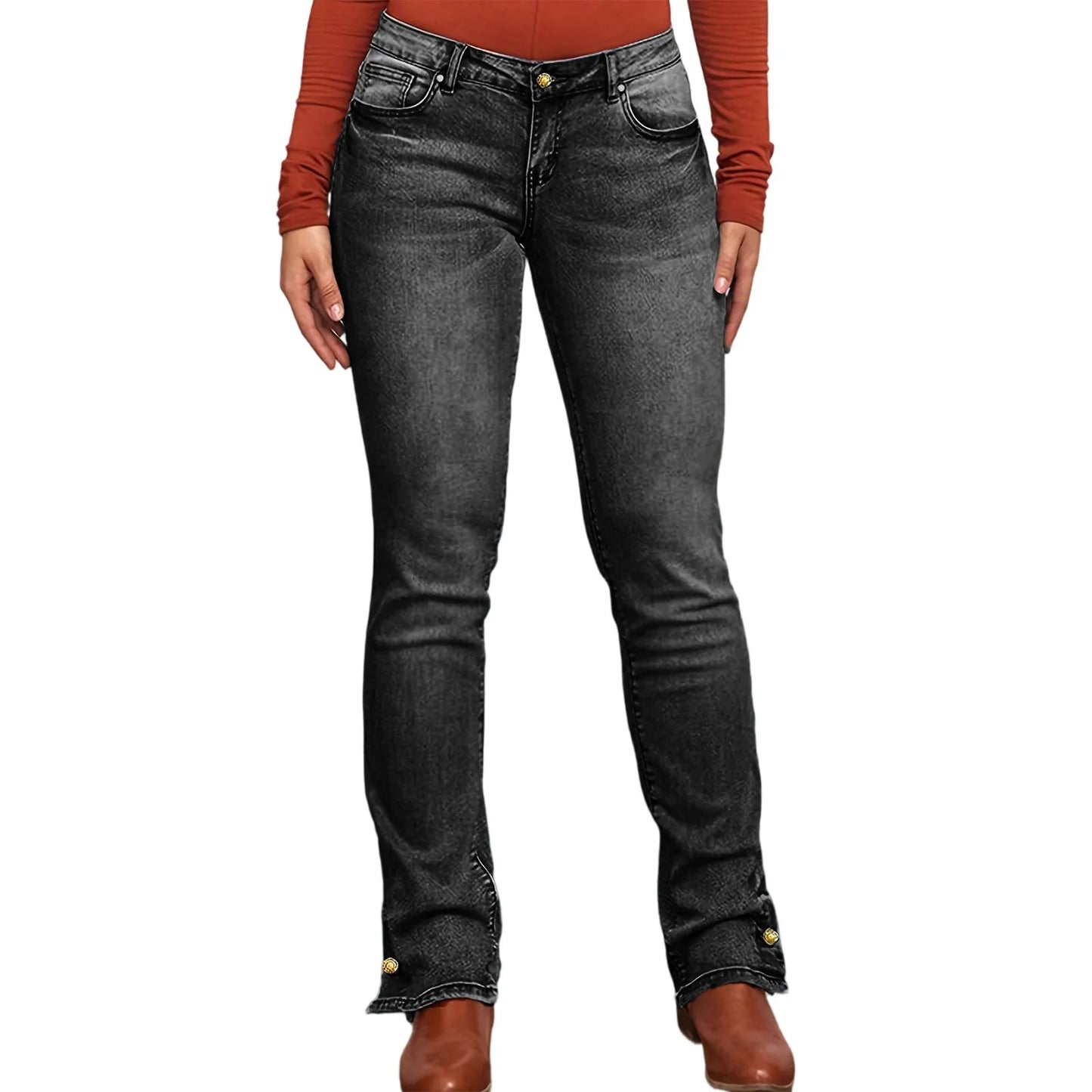 Women's Classic Denim Pants Fashion Vintage Low Waist Skinny Denim Trousers Daily Causal Versatile Trendy Streetwear Jeans