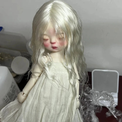 1/3 1/4 1/6 Doll's Wig for 60/45/30cm Bjd Doll Long Curly Hair with Bangs Dress Up Play House Girl Toy Doll Accessories, No Doll