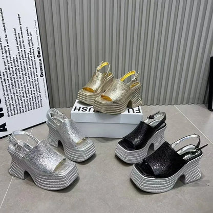 High Heels Sandals Women's Chunky Designer Shoes Platform Fashion Slippers Dress New Pumps Flip Flops Elegant Mujer De Sandalias