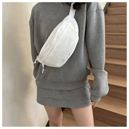 Women Waist Bag Fashion New Student Shoulder Crossbody Bag Corduroy Niche Chest Bag Banana Belt Bags Ladies Handbag