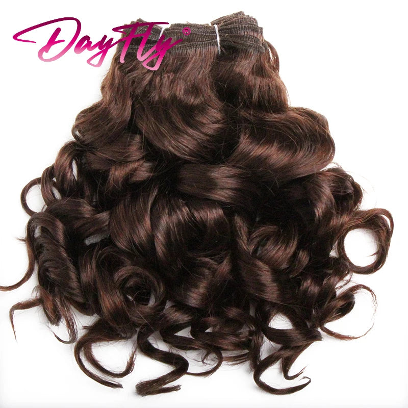 Brazilian Hair Weave Bundles 100% Human Hair Bundles Short Curly Hair Bundles 8Inch 6 Bundles Colored Hair Extensions For Women