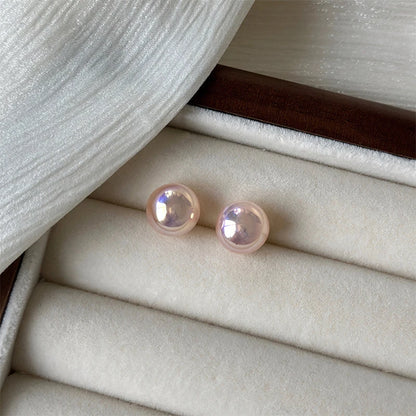 Fashion Pink Pearl Stud Earrings For Beauty Women Simple Elegance Light Luxury Ear Accessories Fashion Party Jewelry Gifts