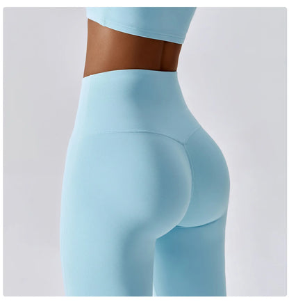 Women's Yoga Pants Nude Feeling Running Speed Dry Buttock Lifting Fitness Pants High Waist Tight Gym Push-Up Sweat Pants