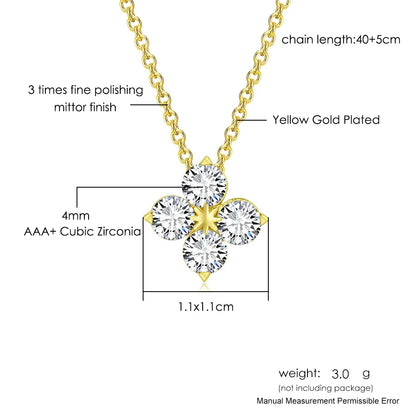 Women's Neck Chain Simple Daily Crystal Flower Pendant Necklaces Gold Color Chokers Birthday Gift For Girls Fashion Jewelry N087