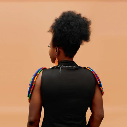 Women's Necklace 2023 Jewelry African Fabric Batik Necklace Printed Fabric Necklace Ankara Tribe Tassel Necklace Women WYB750