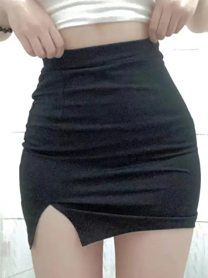 Sexy Summer Skirts For Women High Waisted Allure Slim Body Skirts Ladies Skirts With Slit Lift Package Hip Night Club Outfits