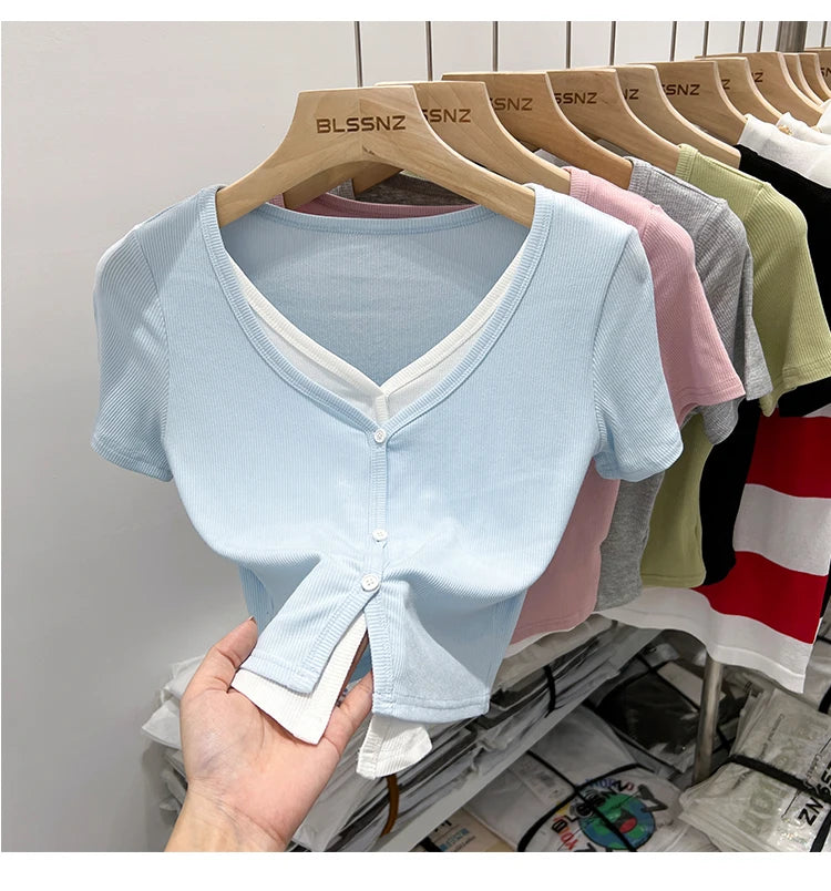 Summer Women T Shirt T-Shirt Woman Clothes Tops Tshirt Female Crop Top Tees Y2k Para Mujer Ropa De Mujer Roupas Feminina Traf