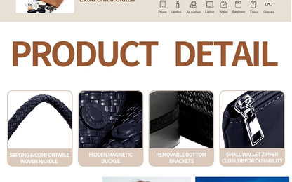 Woven Tote Bag for Women Large Woven Handbag Soft Leather Shoulder Bag Work Shopper Summer Beach Travel Tote Bag with Purse