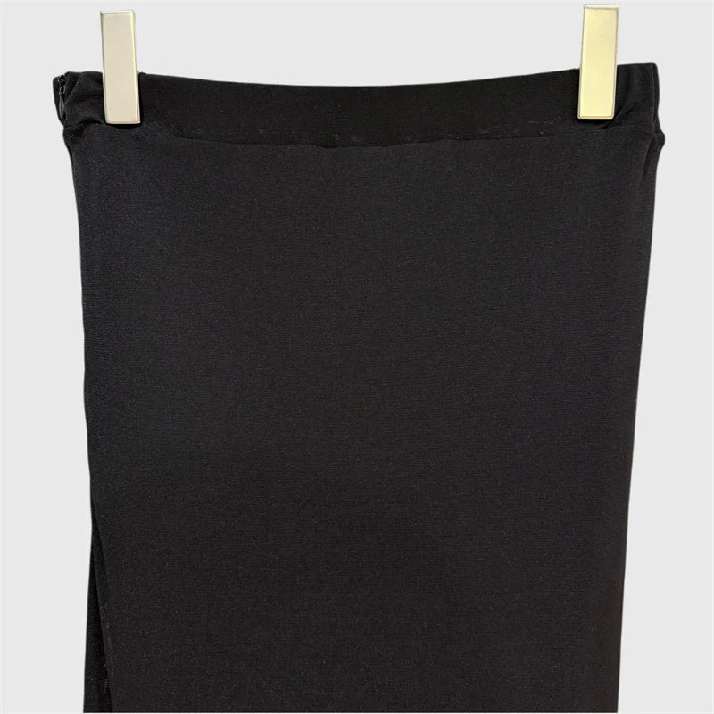 Women skirt New high waisted slim fit fishtail skirt for summer 2025 women's half skirt Translucent mesh spliced long skirt y2k