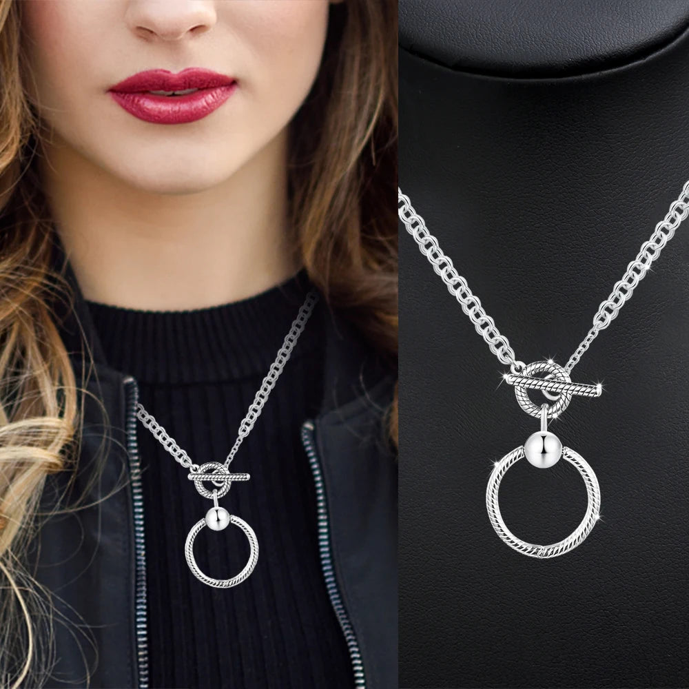 Necklaces for Women Luxury Fashion S925 New Sterling Silver Collier Choker Jewelry Female Chain Necklaces