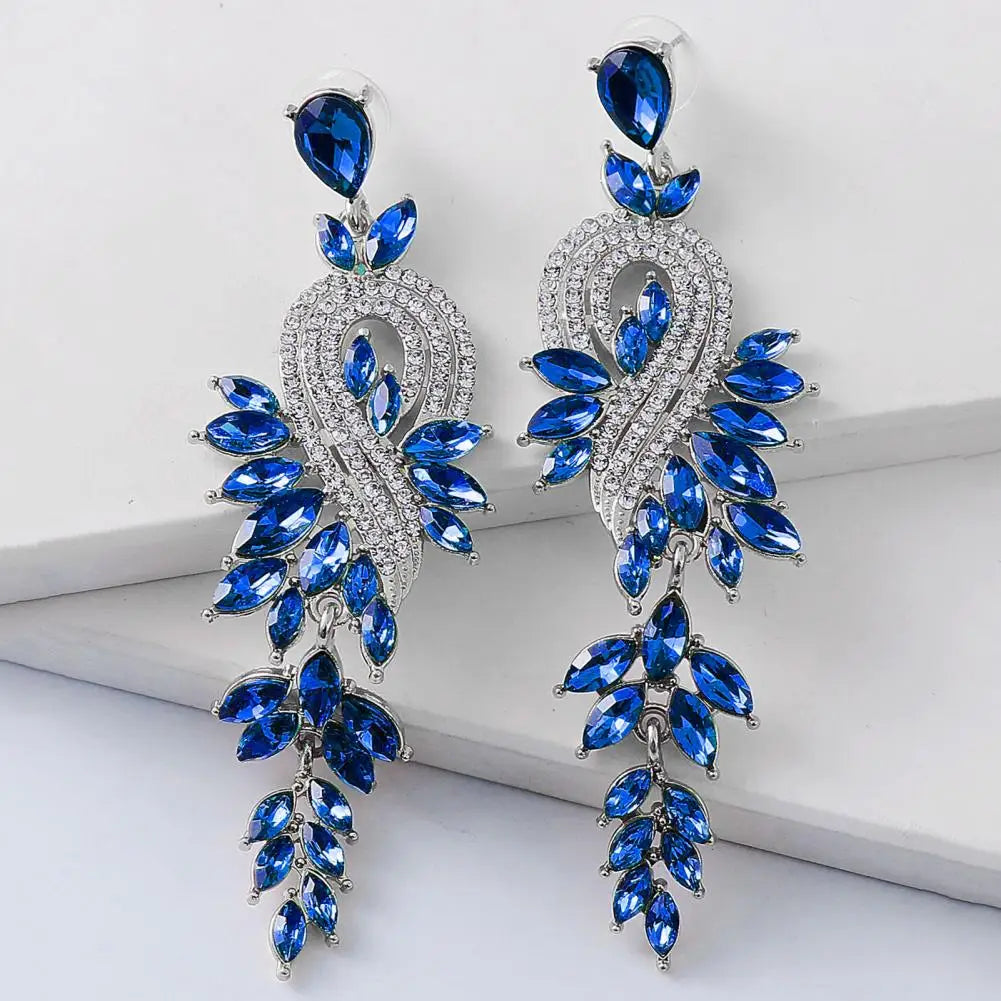 1 Pair Dangle Earrings Faux Crystal Stud Earrings Jewelry Elegant Long Drop Earrings Brincos Pendant Jewelry Ear Accessories