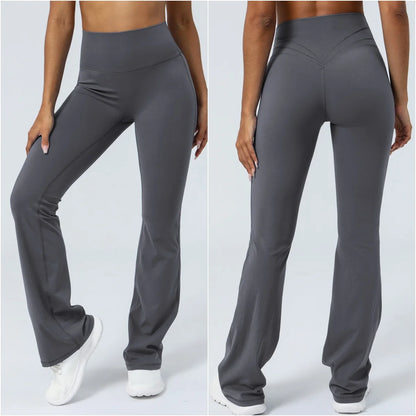 Women Yoga Pants 4 Way Stretch Tummy Control Workout Running Bell Bottom Leggings Long Bootleg Gym Flare Pants Women Sportswear
