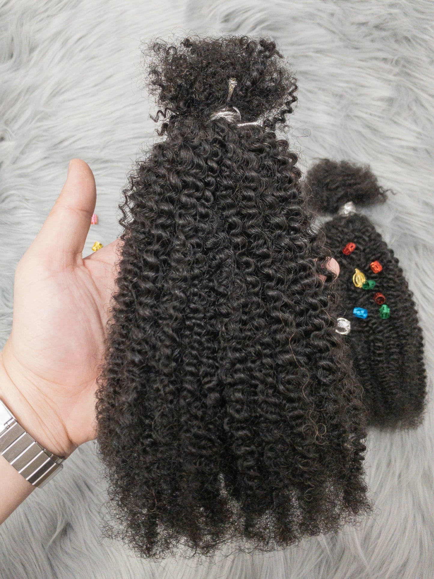 Human Hair No Weft 4C Afro Kinky Curly Virgin Brazilian Human Hair Extensions Weave Bundles Weaving for African Black Women 16"