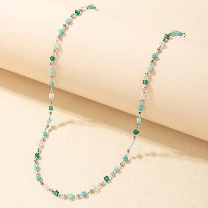 Necklace for Women Bohemian Colorful Beaded Fashion Jewelry Set On The Neck Party  Choker Chain  Femme Handwork Gift Daily