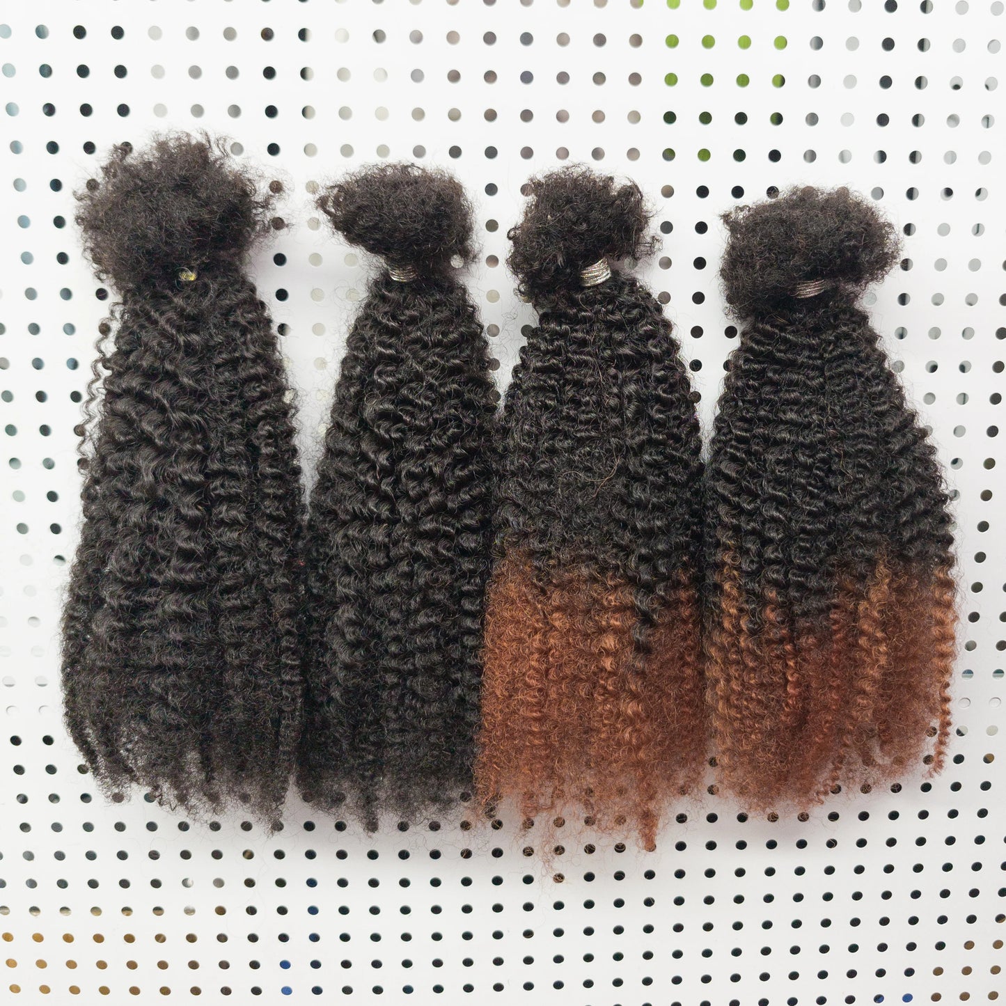 Human Hair No Weft 4C Afro Kinky Curly Virgin Brazilian Human Hair Extensions Weave Bundles Weaving for African Black Women 16"