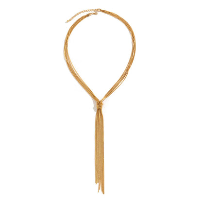 Long Chain Knotted Necklace for Women Trendy Charms Tassels Necklaces 2023 Fashion Wedding Neck Jewelry Accessories Female Girls