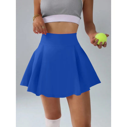 Women's Skirts Simple Fresh Style Tennis Sports Pleated Skirt Built-in Safety Pants Vibrant and Playful Solid Colour Waist  Skir