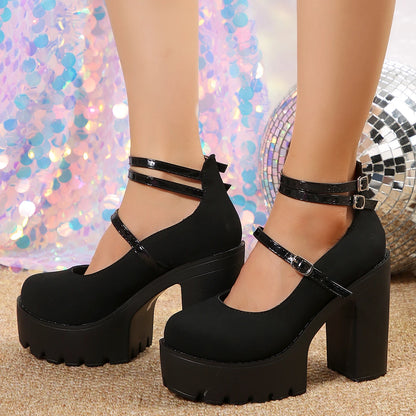 High Heels Women Mary Janes Shoes Woman Platform Fashion Sandals Women Summer New Dress Lolita Shoes Chunky Pumps Zapatos Mujer