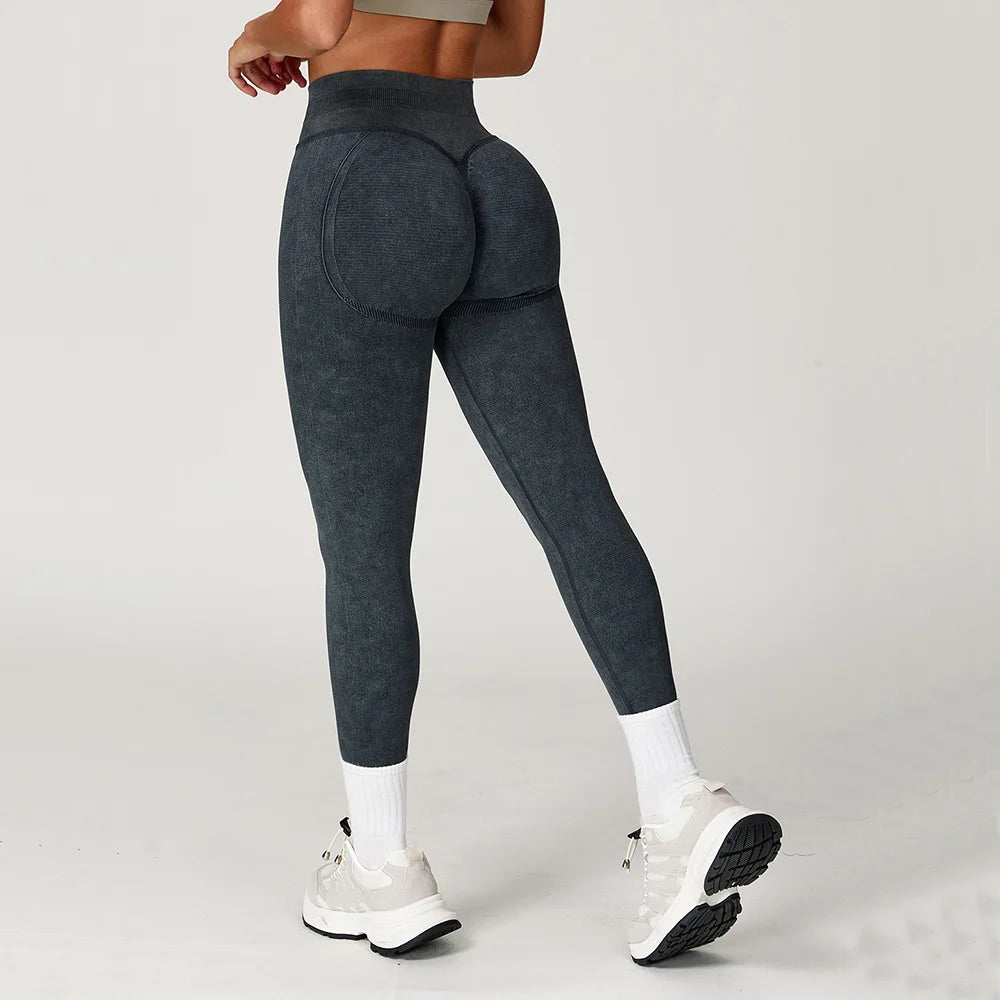 Yoga Pants Impact Leggings Women Seamless Sports Yoga Pant High Waist Ribbed Gym Clothes Fitness Workout Wear Scrunch Bum Tights
