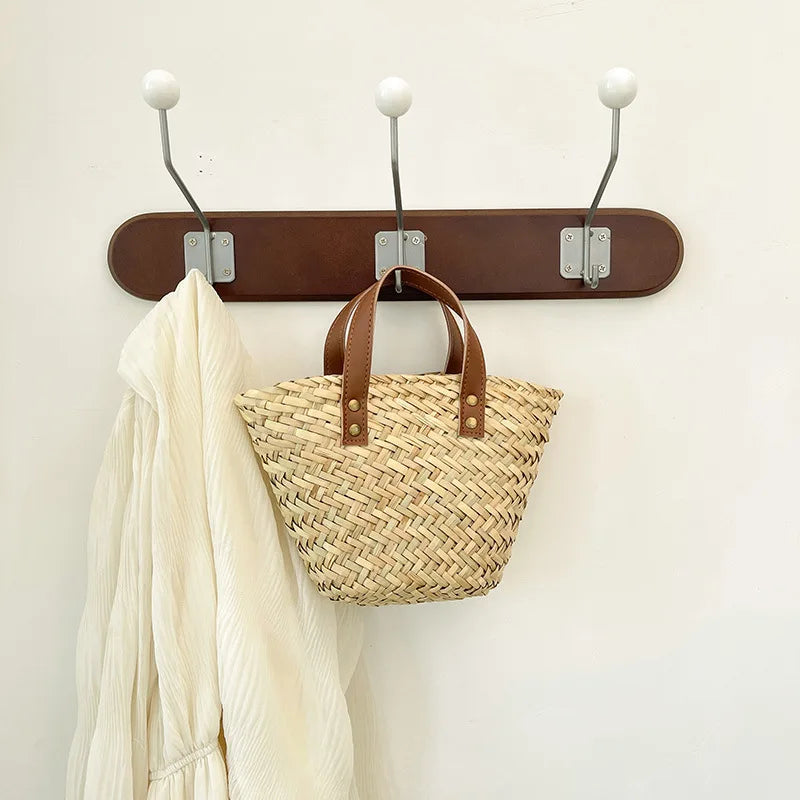 Wicker Woven Basket Bags for Women Handbag Summer Straw Rattan Bag Vacation Travel Beach Bag Handmade Bucket Bags Shopper Tote