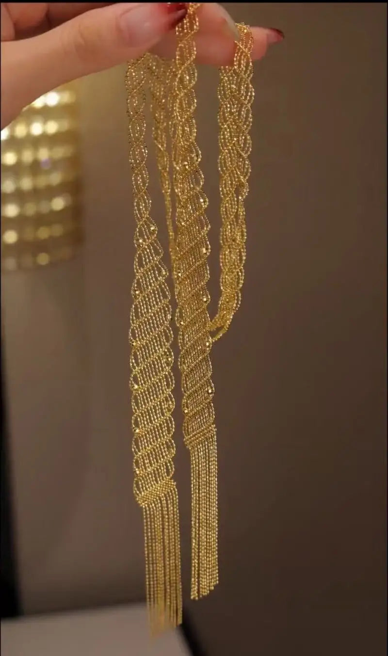 Unique Original Design Women's necklaces Sterling Silver Tiny Beads Ribbon Necklace wome 	 present new year's accessories