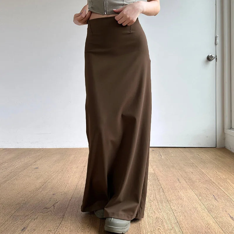 Skirts Women Long Skirt A Line Slim Bodycon Streetwear Club High Waist Sexy Elegant Splice Y2k Sheath Party Night Summer 2025