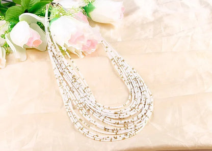 Statement Necklace for Women Collier Femme 2023 Fashion Boho Beads Multi-layer Choker Necklaces & Pendants Bijoux Collares