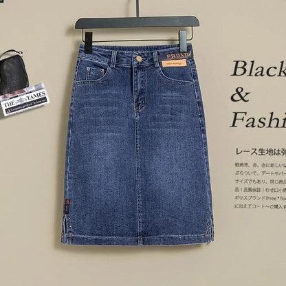 Women's Denim Skirts Spring Summer High-waisted Jeans Skirts Streetwear Female Sexy Sheath Skirts Fashion Split Retro Skirts