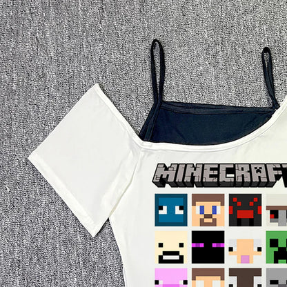 Woman Clothes for Women Trashy Y2k 2000s Tops With Suspenders Female Clothing Crop Top Sexys Summer Women's Cropped Emo Corset