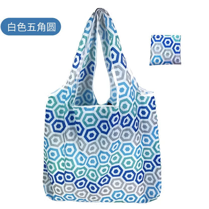 Reusable Shopping Bags Foldable Large Size Women Shopping Bags Totes Heavy Duty Washable Cloth Grocery Bags Eco-Friendly Bags