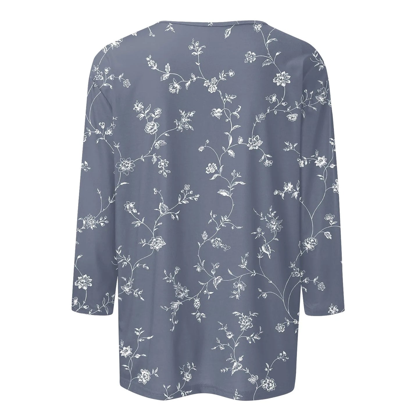 2024 Women Summer Tops Comfortable T Shirt Fashion Flower Print Round Neck 3/4 Sleeve Tops Soft Versatile Pullover Ropa De Mujer