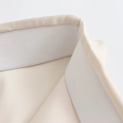 TRAF Women's Skirt Summer Elegant Satin Skirt Stylish Lady High Waist Skirts Cylinder Green Black Skirt Woman Office Street Wear