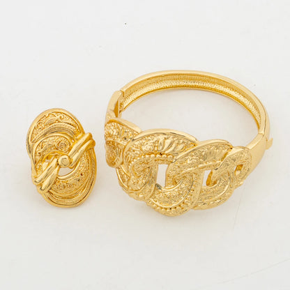 Women Necklace Earrings Arab Fashion Luxury Jewelry Set Large Pendant Earrings Necklace Gold Plated Dubai Party Jewellry Gift