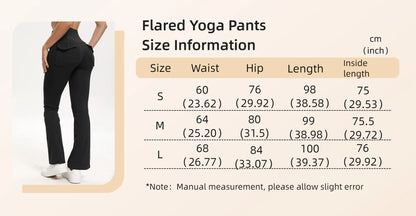 Women Wide Leg High Stretch Yoga Leggings Fitness Workwear with pockets Yoga Flare Pant High Waiste Workout Gym Pants