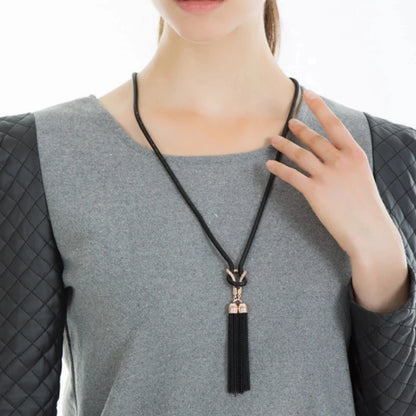 Elegant Female Fashion Pendant Necklace Tassel Long Winter Sweater Chain Necklace Women Geometric Twisted Necklaces Jewelry Gift